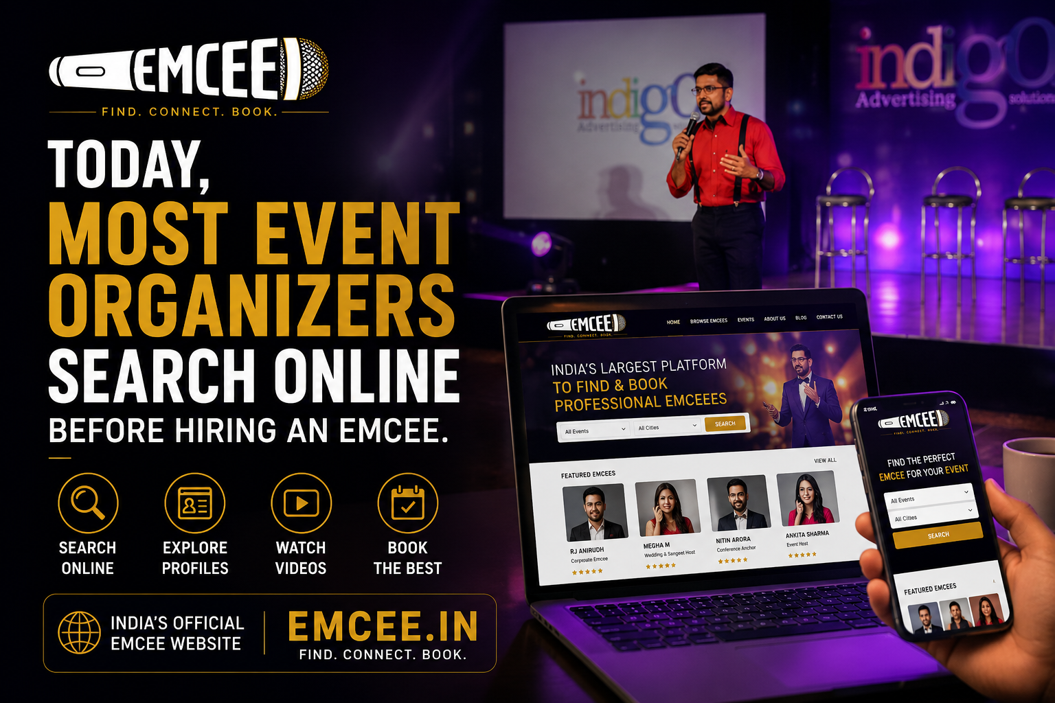 Today, Most Event Organizers Search Online Before Hiring An Emcee.