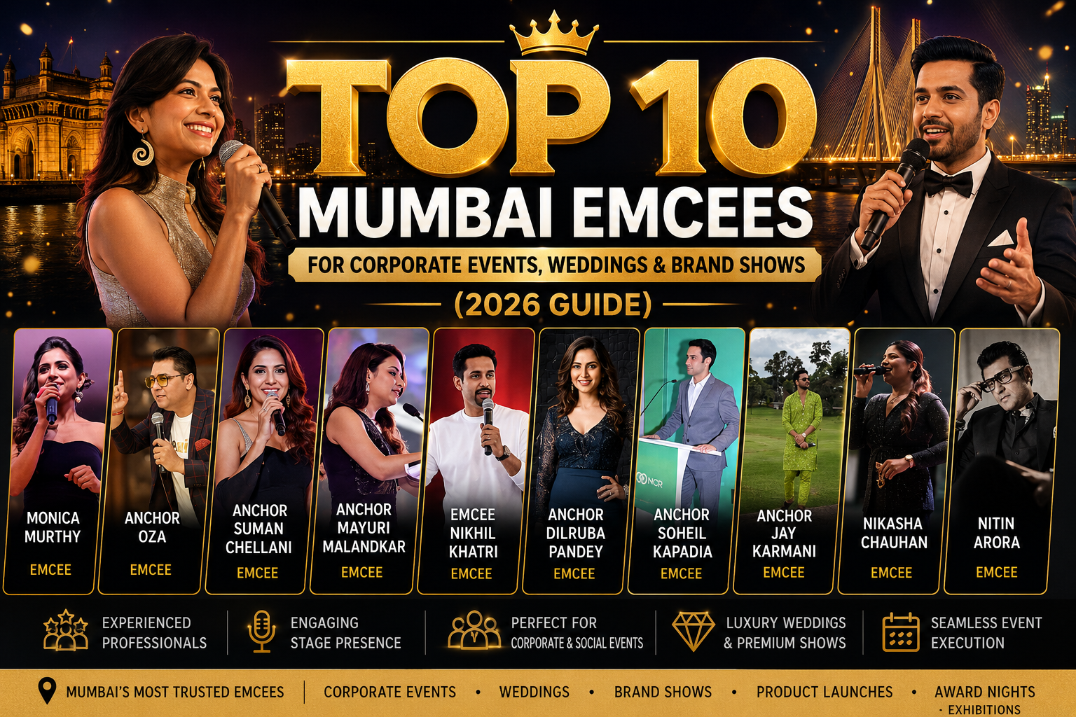 Top 10 Mumbai Emcees for Corporate Events, Weddings & Brand Shows (2026 Guide)