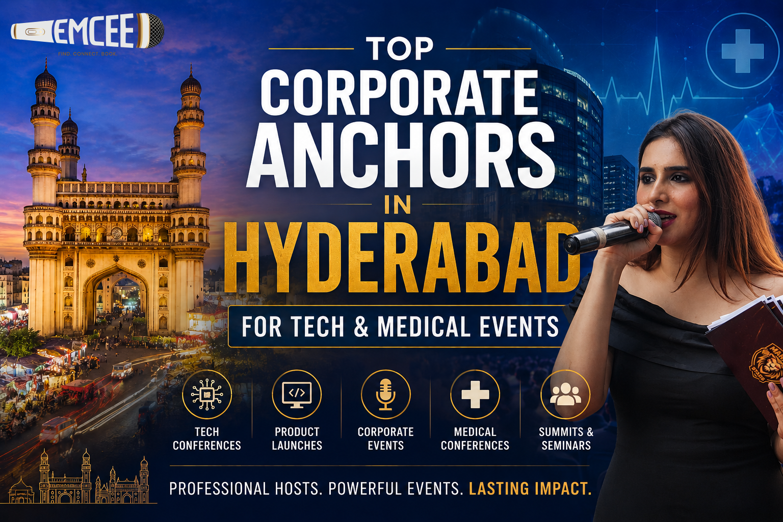Top Corporate Anchors in Hyderabad for Tech & Medical Events