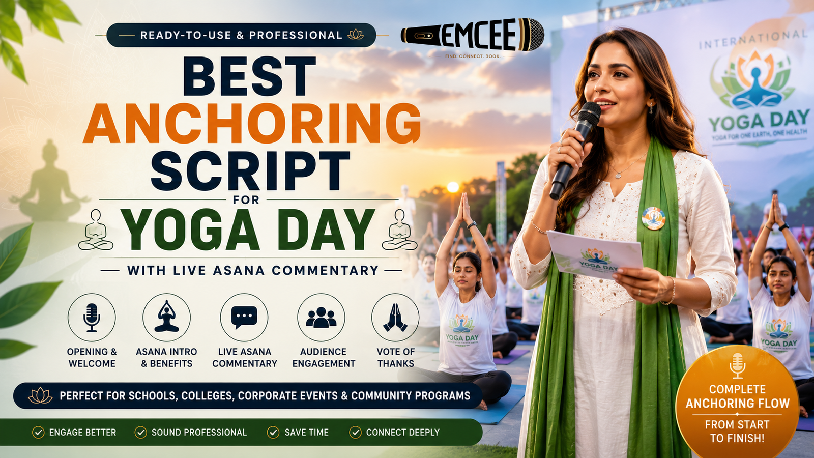 Best anchoring script for Yoga Day — with live asana commentary