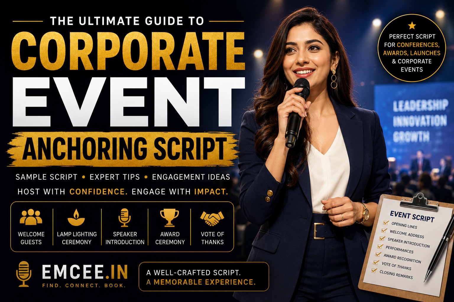 Corporate Event Anchoring Script: The Ultimate Guide for Professional Anchor & Emcee in India
