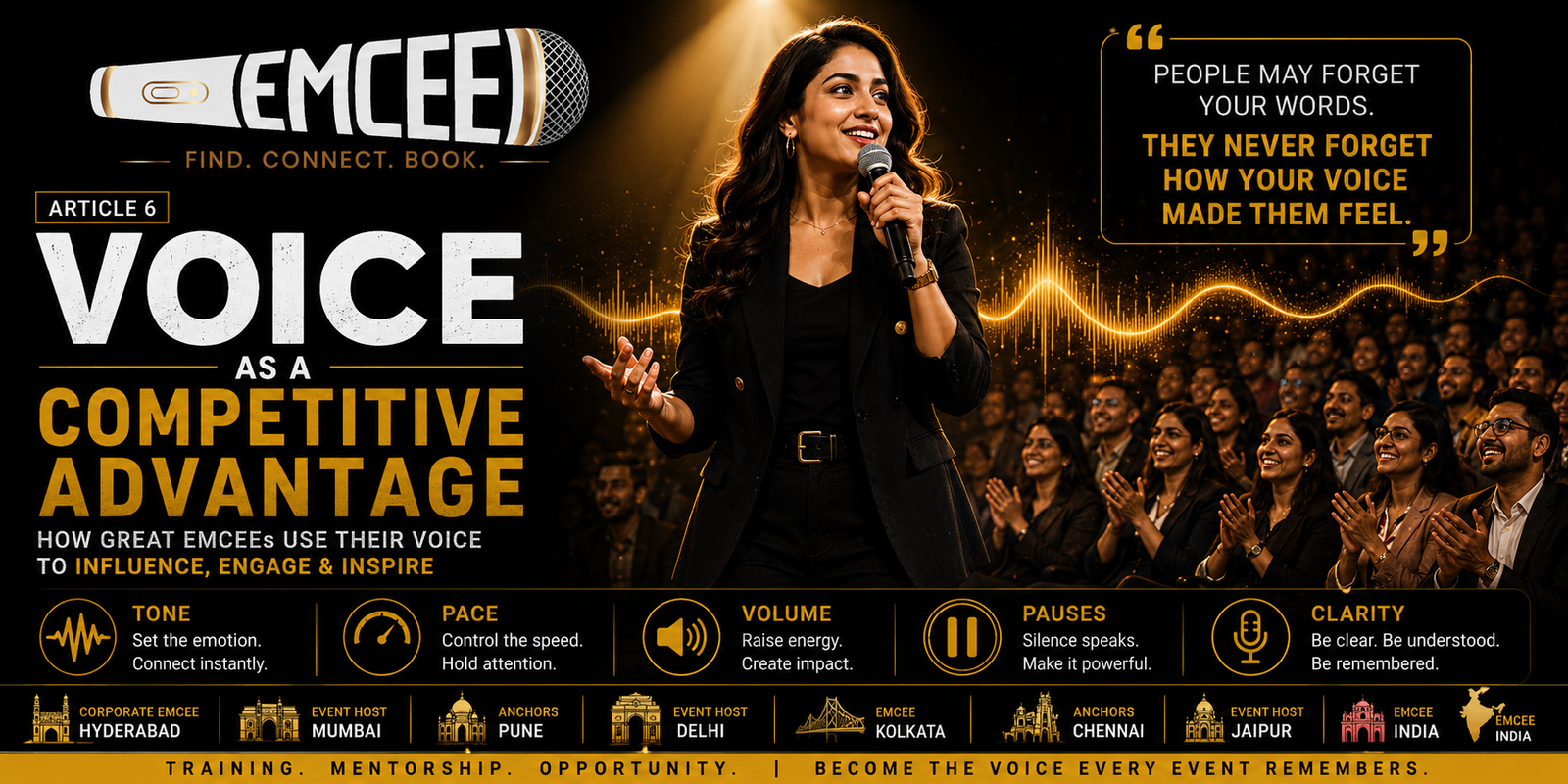 Voice as a Competitive Advantage: How Great EMCEEs Use Their Voice to Influence, Engage, and Inspire - The EMCEE Academy™ | Article 6